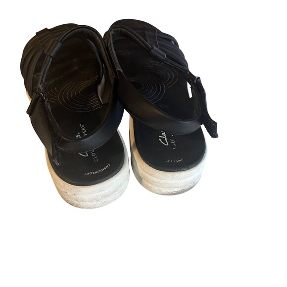 Clarks Cloudsteppers black and white sandals size 8M - Picture 3 of 6